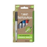 Bic ReVolution Permanent Markers, Fine Bullet Tip, Assorted Colors, 12PK PMER12AST